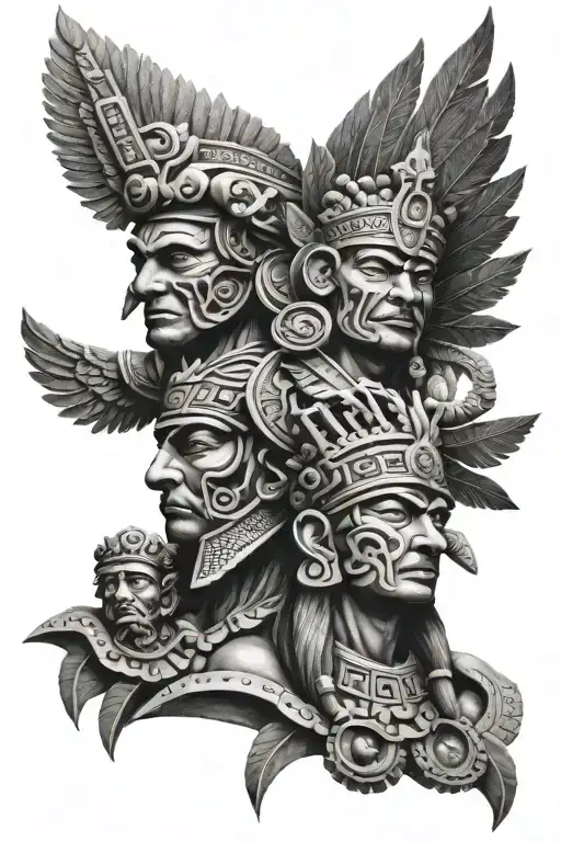Aztec God Surrounded