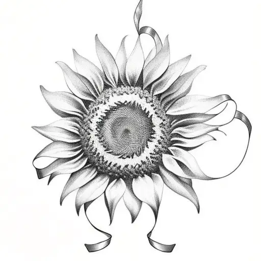 Sunflower With Ribbon