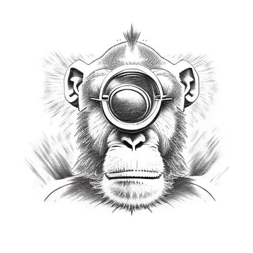 A Monkey Walking With A Backpack