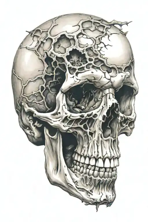 Decaying Zombie Skull