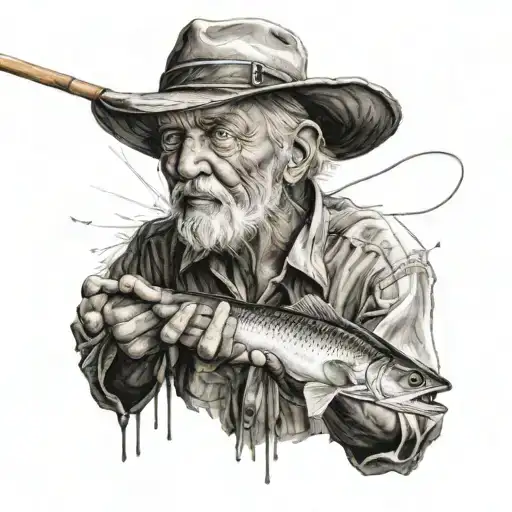 Old Man Fishing Friendly