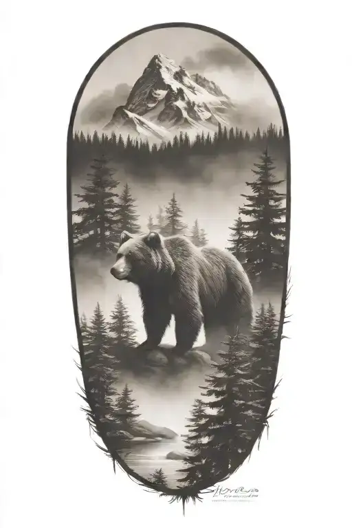 Bear River Fir Trees Fog Dark