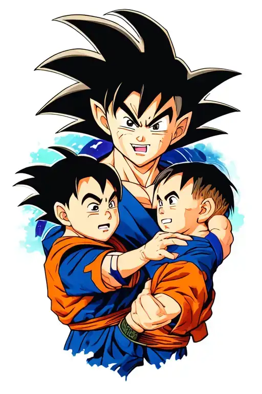 Goku Gohan And Goten Father Son