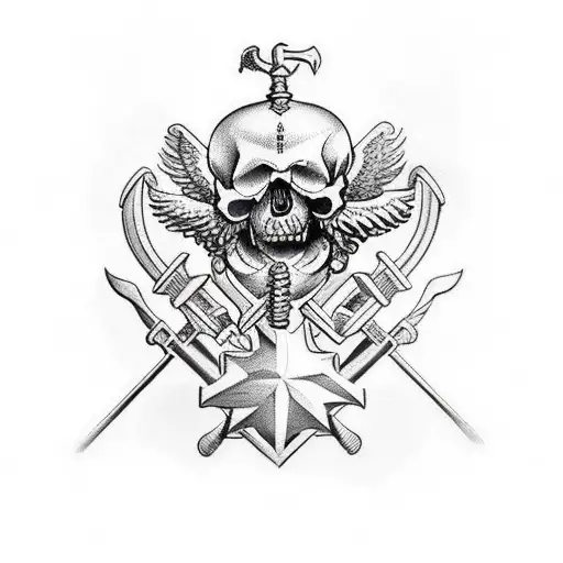 Marine Corps Skull And Helmet