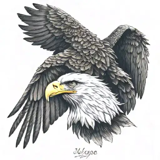 Eagle With The Name Wayne On Wing