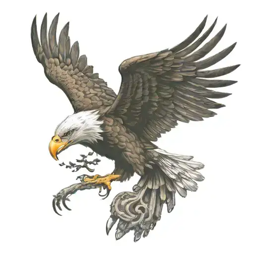 Eagle With The Wayne On Wing