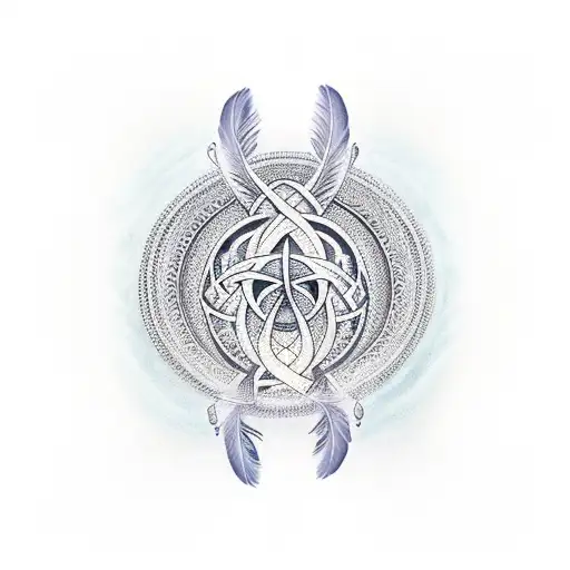 Feather And Infiniti Symbol For A Gemini