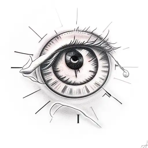 Realistic Clock And Eye