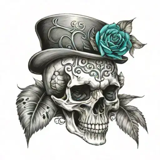 Skull With Teal Eyes