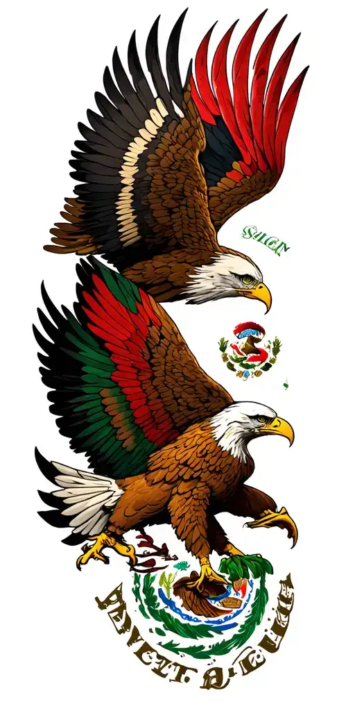 Skul And Mexican Eagle Fighting