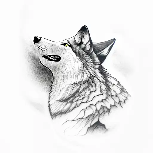 Wolf Howling In A Forest