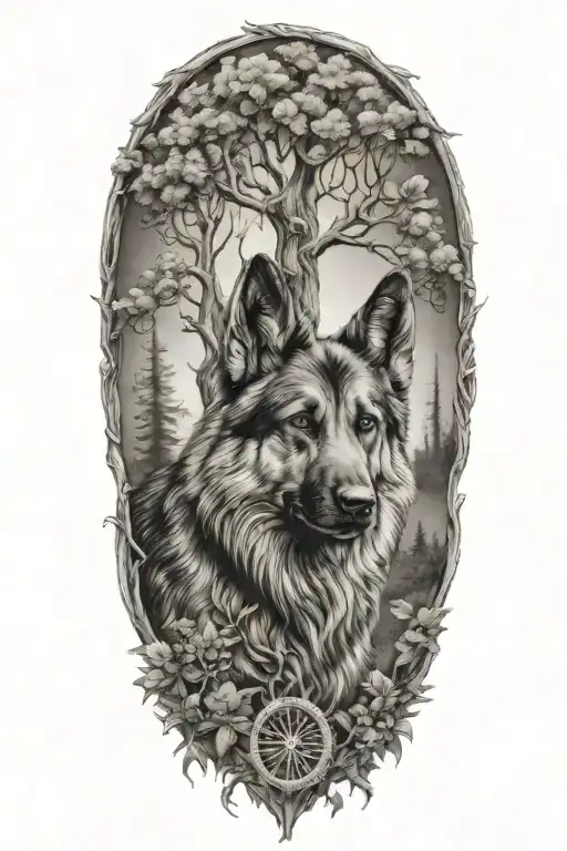 German Shepherd Norse Tree Of Life