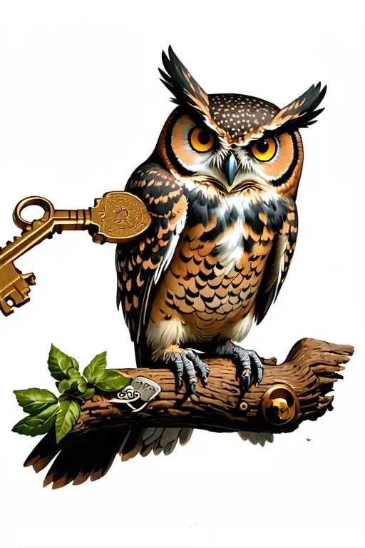 Owl Carrying A Key