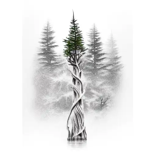 Forearm Tattoo Of Cypress Tree Swamp