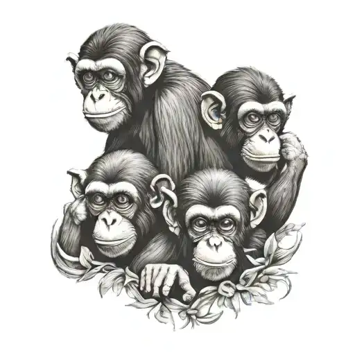Hear No Evil See No Evil Speak No Evil Monkeys For Forearm