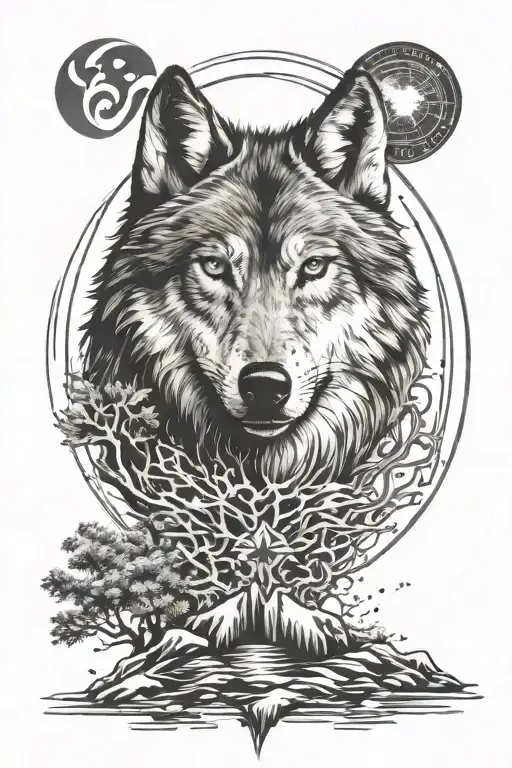 Wolf And Addiction Recovery Symbol