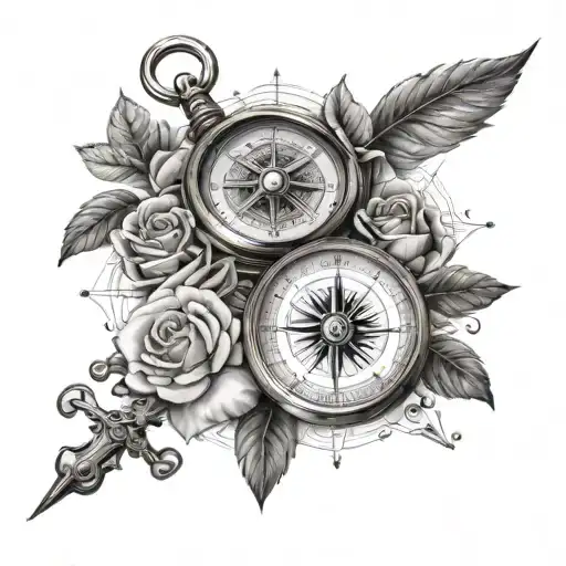 Compass And Law Scale And Rose