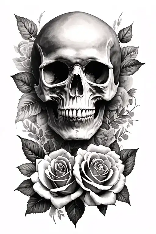 Skull With Roses