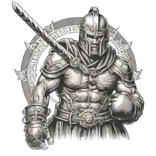 Warrior With Boxing Gear