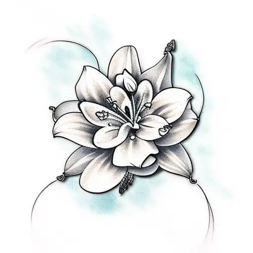 A Memorial Tattoo For Mum That Incorporates Lily Flowers And A Small Butterfly