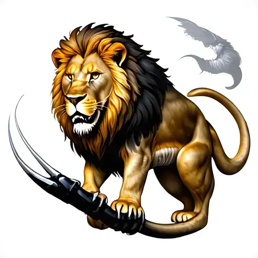 Lion With Claws Emerging