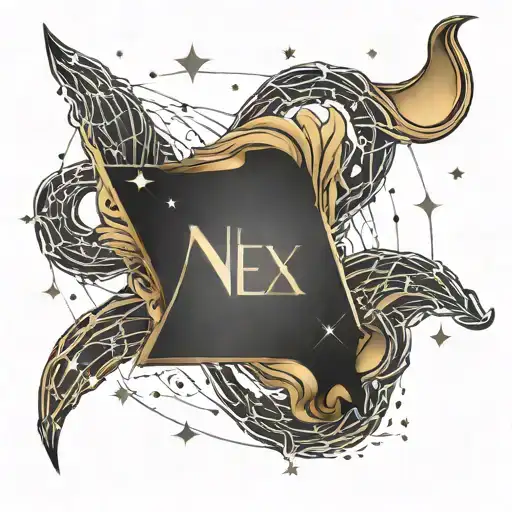 Word Golden Next To Aries Constellation Intertwined