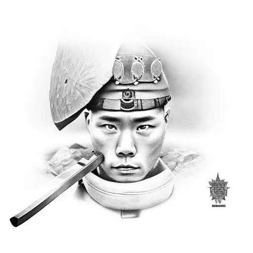 A Soldier With A Katana Slices Bread