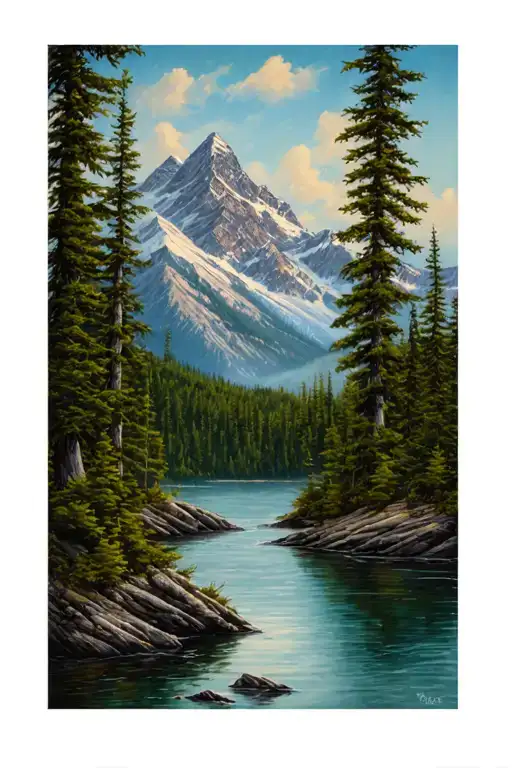 Mountain Scene Lake Forest