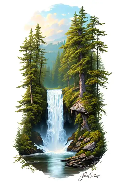 Waterfall In Forrest