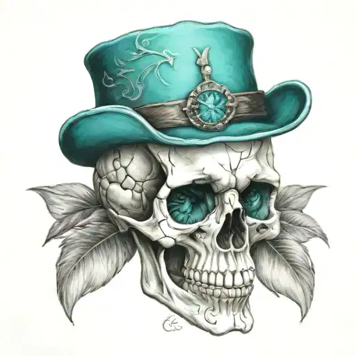 Skull With Teal Eyes