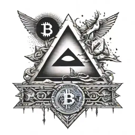 Illumanuti Pyramid With Bitcoin Symbol As The Eye