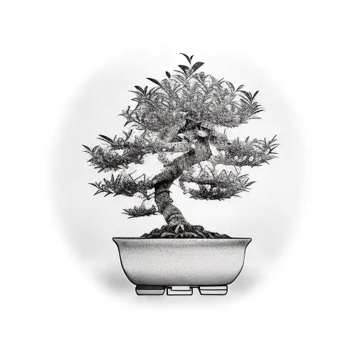 Bonsai Tree With Olives And Olive Leafs