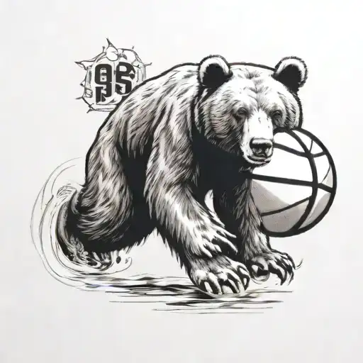 Hamm's Bear Playing Basketball