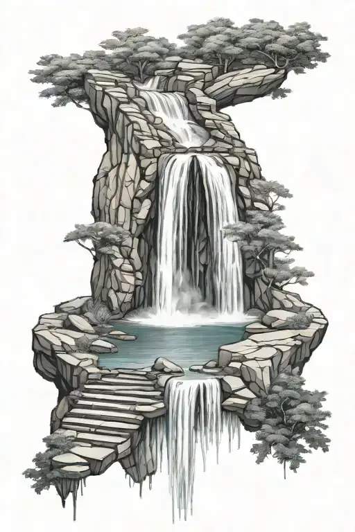Large Waterfall Cascading