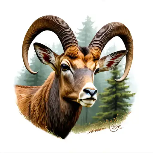 Ibex In The Forest