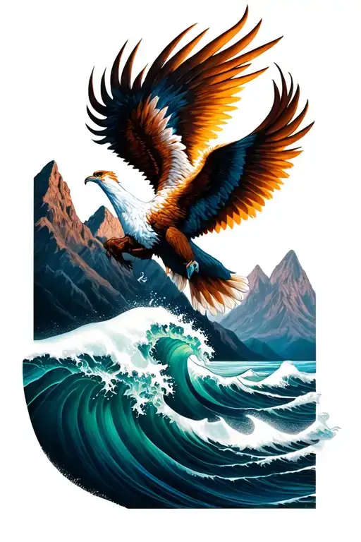 Ocean Waves Mountains Phoenix Rising