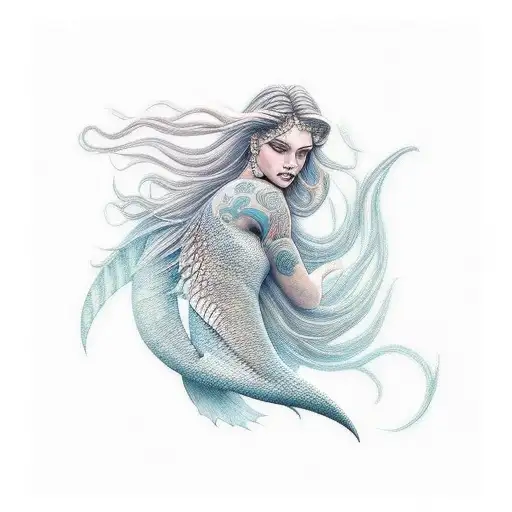 Beautiful Warrior Mermaid