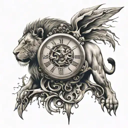Lion Broken Clock