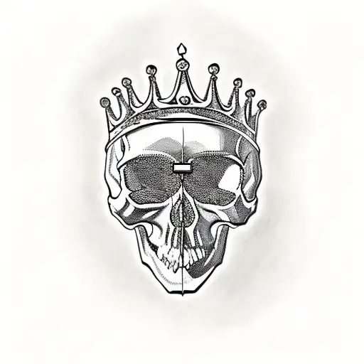 Skull With Crown And Time Pieces