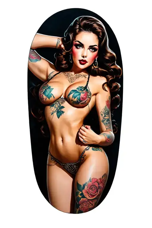Pinup Girl Sexy Intwined