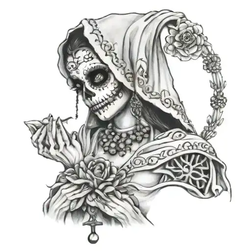 Catrina Holding A Rosary