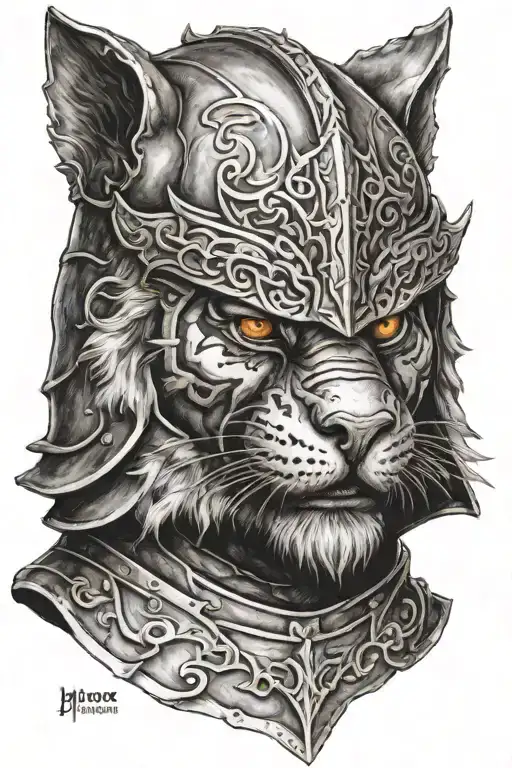 Knight Helmet With Tiger Head