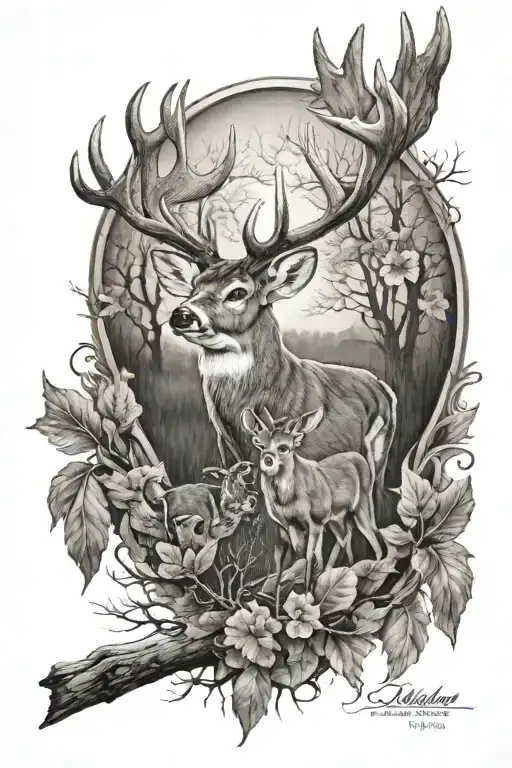 Whitetail Buck And Angel Wings