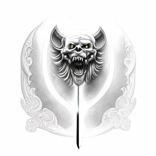 Have Him Holding A Sword In The Middle