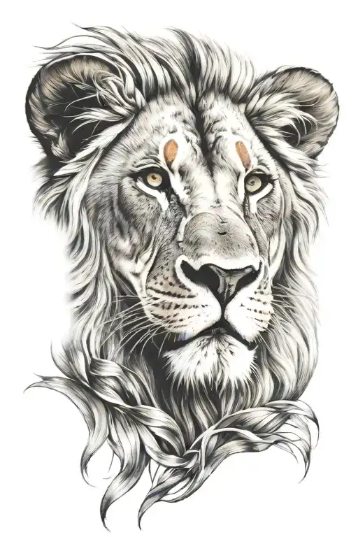 Lion Eith Coloured Eyes Surrounded