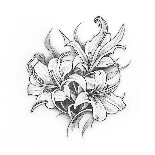 Phoenix With Day Lillies