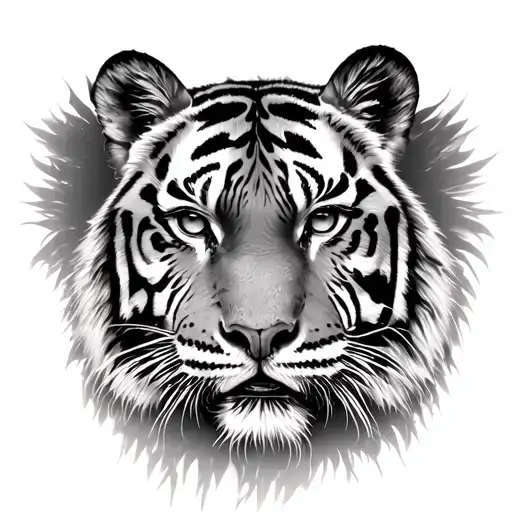 Tiger Face Surrounded