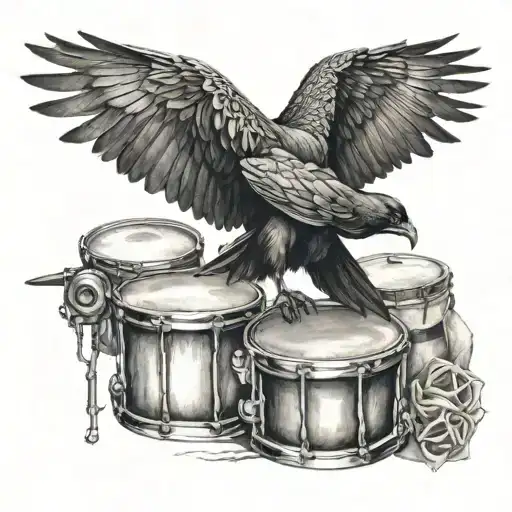Crow And Drums And Praying Hands Mixed
