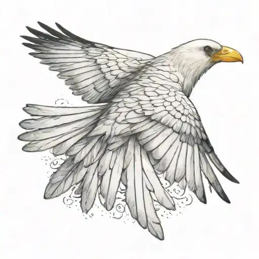 Albino Crow Flying Bird