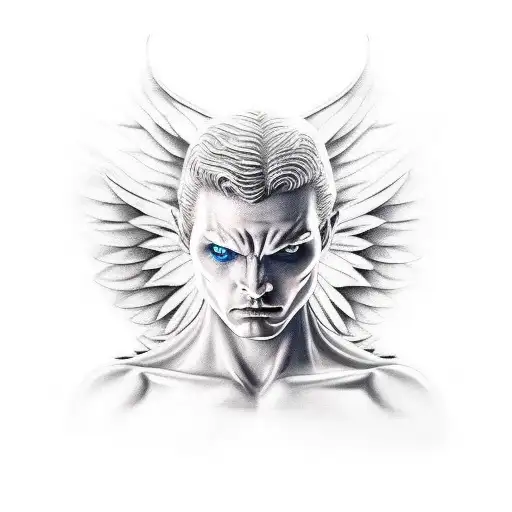 Half Angel Half Demon Male Statue